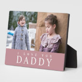 I Love You Daddy モダン Pink 2フォトコラージュ フォトプラーク (側面)
