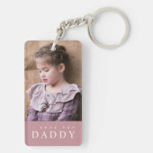 I Love You Daddy モダン Pink Kids 2 Photo キーホルダー (裏面)