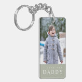 I Love You Daddy モダン Sage Green 2 Photo キーホルダー (正面左)