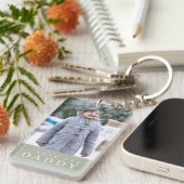 I Love You Daddy モダン Sage Green 2 Photo キーホルダー (正面右)