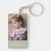 I Love You Daddy モダン Sage Green 2 Photo キーホルダー (裏面)