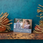 I Love You Daddy Blue Script 2フォトコラージュ フォトプラーク (側面)