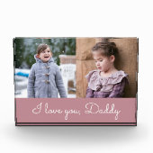 I Love You Daddy / Pink 2 Photo Collage Block フォトブロック (正面)