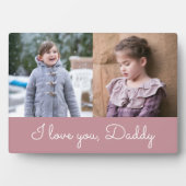 I Love You Daddy Pink Script 2フォトコラージュ フォトプラーク (正面)
