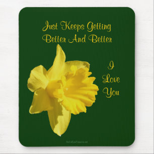 I Love You Daffodilフラワーフォトマウスパッド マウスパッド