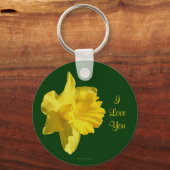 I Love You Daffodil Flower Photo Keychain キーホルダー (正面)