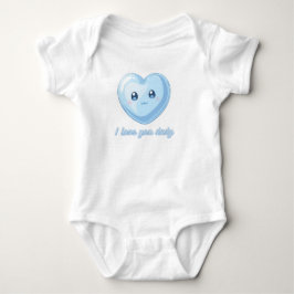 I Love You Daily Baby Bodysuit - Cute Blue Kawaii  ベビーボディスーツ