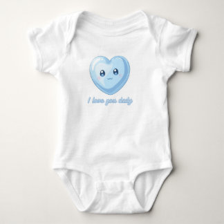 I Love You Daily Baby Bodysuit - Cute Blue Kawaii  ベビーボディスーツ