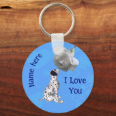 I Love You Dalmatian Puppy Rose Personalized キーホルダー (裏面)