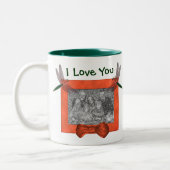 I Love You Dragonfliesの写真パーソナライズされた ツートーンマグカップ (左)