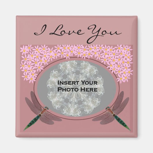 I Love You Dragonflyカスタマイズ可能なフォトマグネット マグネット (正面)