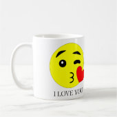 I Love You Emoji Ceramic Mug (11oz) コーヒーマグカップ (左)