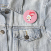 I Love You Ewe かわいい羊のパンワードボタン 缶バッジ (インサイチュ)