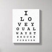 I Love You Eye Chart Canvas キャンバスプリント (正面)