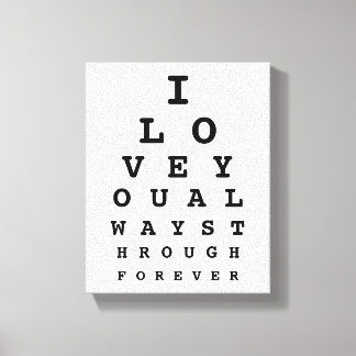I Love You Eye Chart Canvas キャンバスプリント