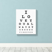 I Love You Eye Chart Canvas キャンバスプリント (インサイチュ (ウッドフロア))
