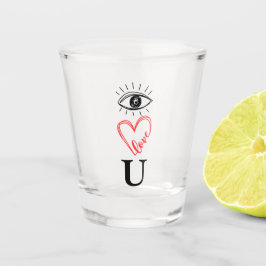 I Love You – Eye • Heart • U バレンタインデーの洒落 ショットグラス