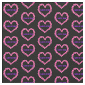 I Love You Fabric Black Background ファブリック (クローズアップ)