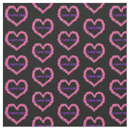 I Love You Fabric Black Background ファブリック