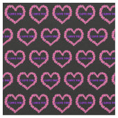 I Love You Fabric Black Background ファブリック (クローズアップ)