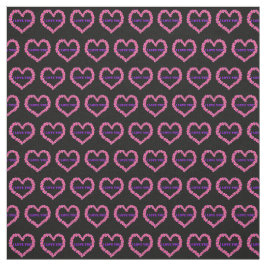 I Love You Fabric Black Background ファブリック