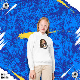 I love you football, woman with dreadlocks