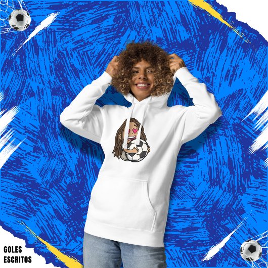 I love you football, woman with dreadlocks パーカ