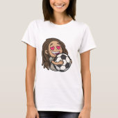 I love you football, woman with dreadlocks tシャツ (正面)