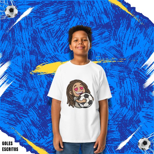 I love you football, woman with dreadlocks tシャツ