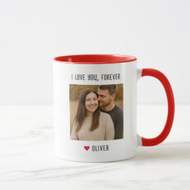 I Love You Forever Custom Name Couple Photo マグカップ