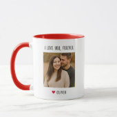 I Love You Forever Custom Name Couple Photo マグカップ (左)
