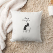 I Love You Forever Romantic Line Art Pillow クッション (ブランケット)