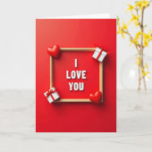 I Love You Framed Art Card カード (黄色い花)