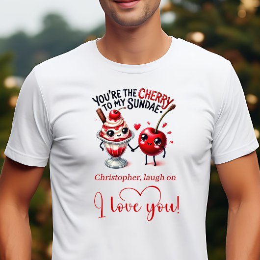 I Love You Funny Food Gift Valentine Men T-Shirt Tシャツ
