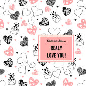 I Love You Gift Hand Drawn Heart Shower Curtain シャワーカーテン