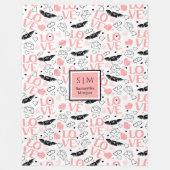 I Love You Gift Personalized Valentine Heart Throw フリースブランケット (正面)