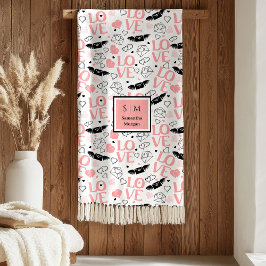 I Love You Gift Personalized Valentine Heart Throw フリースブランケット