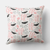 I Love You Gift Pillow Romantic Heart Sketch Desig クッション (裏面)