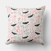 I Love You Gift Pillow Romantic Heart Sketch Desig クッション (正面)