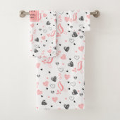 I Love You Gift Valentine Bath Towel Custom Name バスタオルセット (インサイチュ)