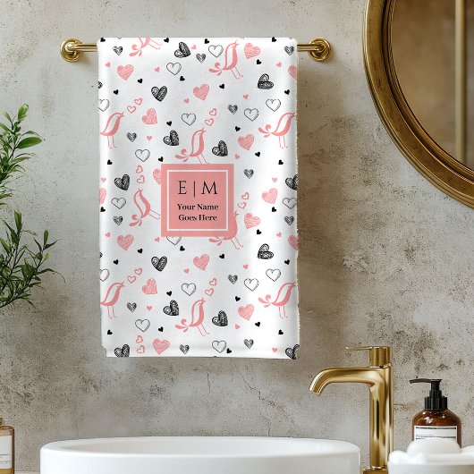 I Love You Gift Valentine Bath Towel Custom Name バスタオルセット