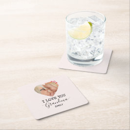 I Love You Grandma | Personalized Paper Coaster スクエアペーパーコースター