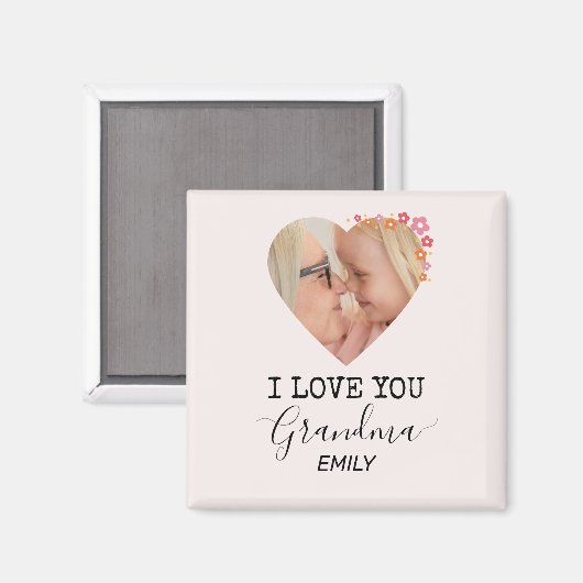 I Love You Grandma | Personalized Photo Magnet マグネット (正面/裏面)