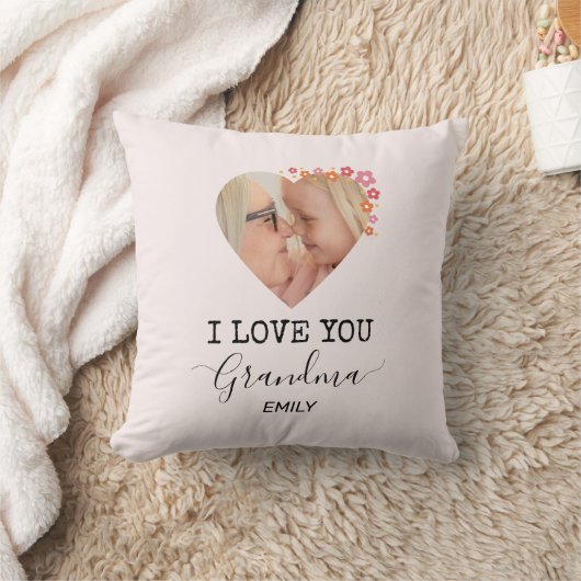 I Love You Grandma | Personalized Photo Pillow クッション (ブランケット)