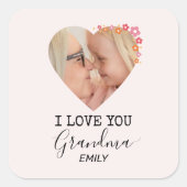 I Love You Grandma | Personalized Sticker スクエアシール (正面)