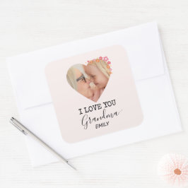 I Love You Grandma | Personalized Sticker スクエアシール