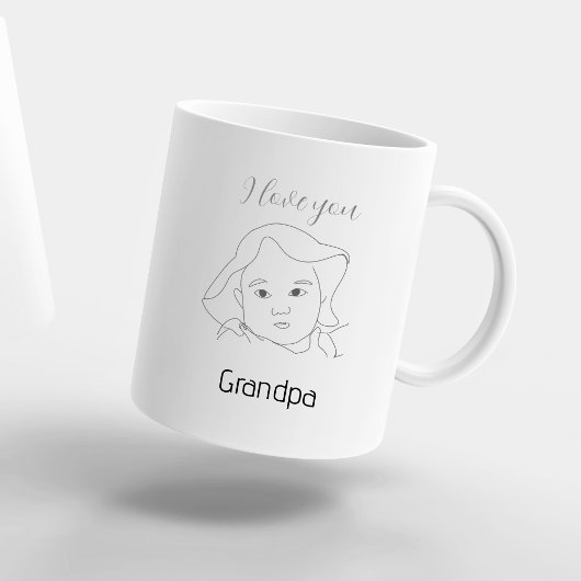 I love you Grandpa Custom Baby Face Portrait コーヒーマグカップ