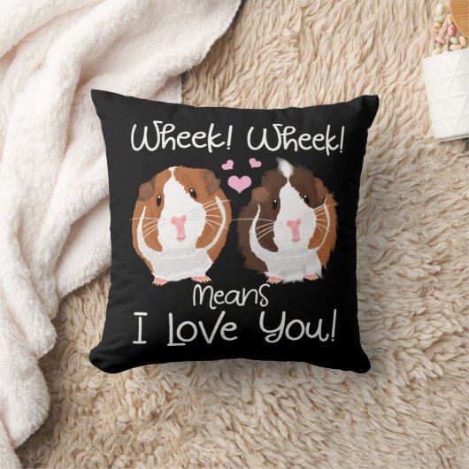 I Love You Guinea Pig Cavy Roddent クッション (ブランケット)