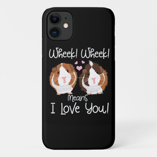 I Love You Guinea Pig Cavy Roddent Case-Mate iPhoneケース (裏面)