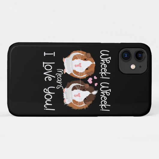 I Love You Guinea Pig Cavy Roddent Case-Mate iPhoneケース (裏面(横))